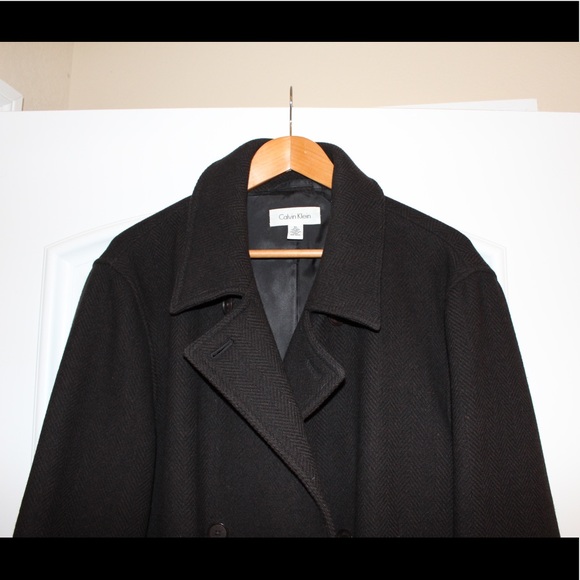 Calvin Klein Other - Calvin Klein wool black print coat